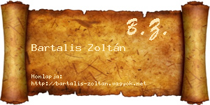 Bartalis Zoltán névjegykártya